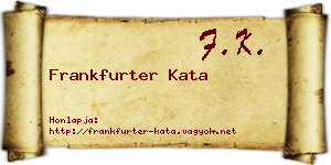 Frankfurter Kata névjegykártya